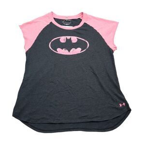 Under Armour Shirt Womens Black Pick Cap Short Sleeve Round Neck Logo T Shirt